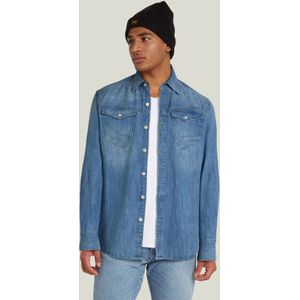 G-Star - Arc 3D Slim - Overhemd - Blauw - Katoen - Lange Mouwen