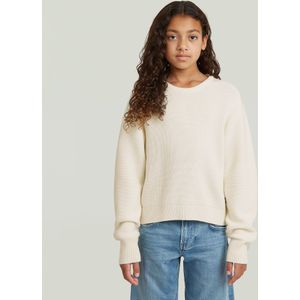 Trui Cropped Crew voor meisjes - Wit - meisjes