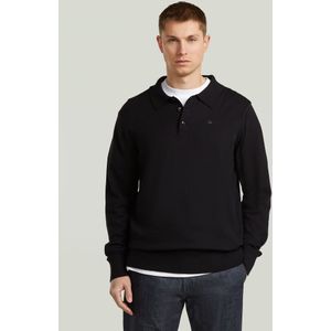 The Willem - Correct Polo Longsleeve - Zwart - Heren