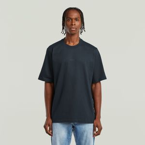 Center Chest Logo Loose Boxy T-Shirt - Donkerblauw - Heren