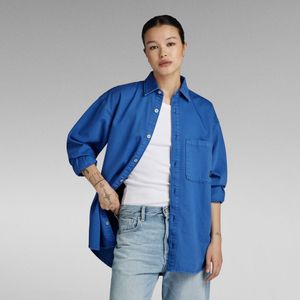 Relaxed Denim Overshirt - Midden blauw - Dames