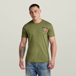 Vest Back Graphic T-Shirt - Groen - Heren