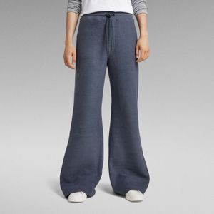 Sweat Pant Shearling Wide Leg - Midden blauw - Dames