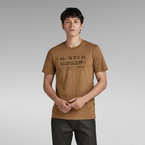 Distressed Originals Slim T-Shirt - Bruin - Heren
