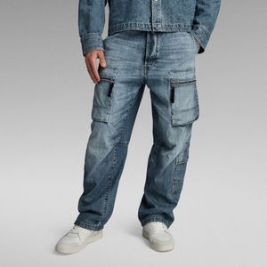 Multi Pocket Cargo Relaxed Jeans - Midden blauw - Heren
