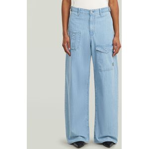 Belted Cargo Loose Jeans - Lichtblauw - Dames