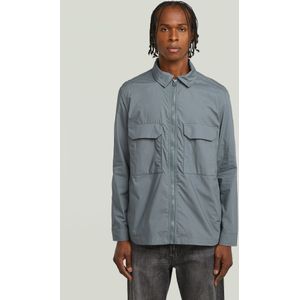 Zip Regular Padded Overshirt - Grijs - Heren