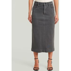 Washed Midi Sweater Rok - Grijs - Dames