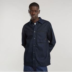 1-Pocket Regular Denim Shirt - Donkerblauw - Heren