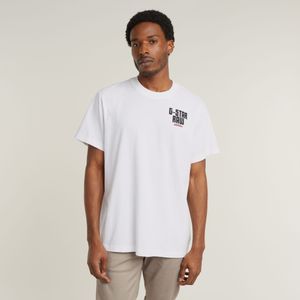 Engine Back Graphic Loose T-Shirt - Wit - Heren