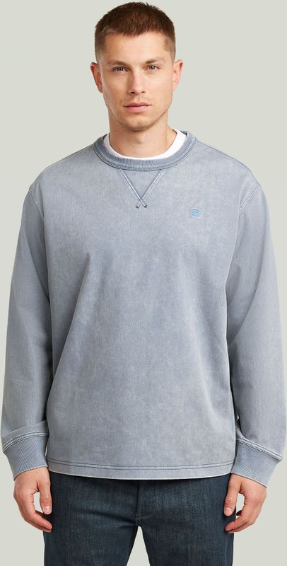 Washed Sweater - Donkerblauw - Heren