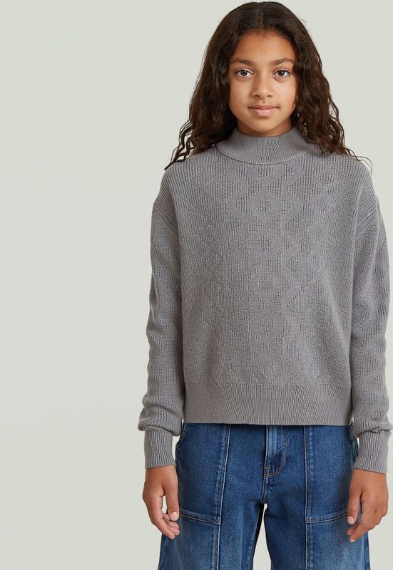 Vest - Grijs - Modern Cableknit - Voor Meisjes