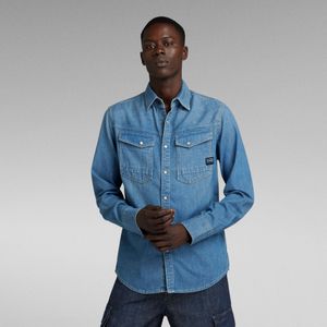 Slim Denim Shirt - Midden blauw - Heren