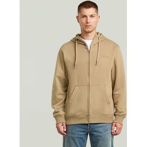 Script Hoodie Zip Sweatvest - Beige - Heren