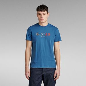 Multi Logo Graphic T-Shirt - Midden blauw - Heren