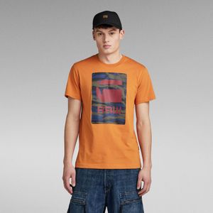 Camo Box Graphic T-Shirt - Oranje - Heren