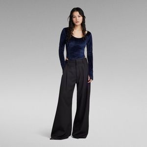 Loose Pleated Holiday Broek - Zwart - Dames