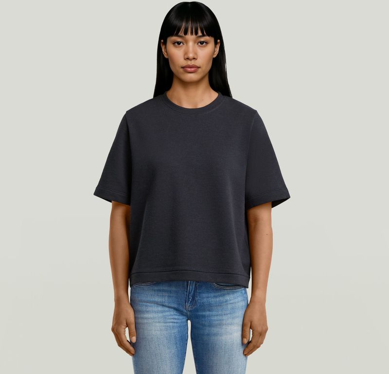 Boxy - T-shirt-sweater - Donkerblauw - Dames