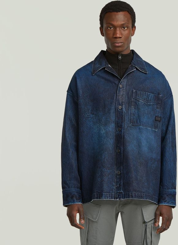 Boxy Fit Overshirt - Donkerblauw - Heren