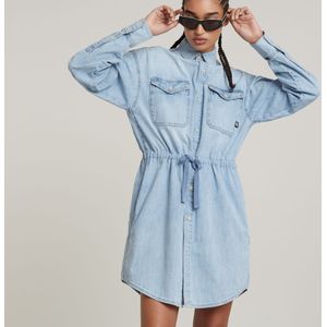 Denim Jurk Relaxed Drawcord - Lichtblauw - Dames