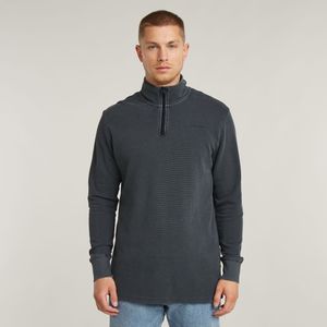 Overdyed Half Zip Tweeter - Donkerblauw - Heren