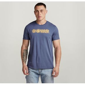 Distressed Logo T-Shirt - Midden blauw - Heren