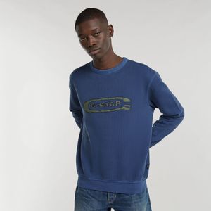 Destroyed G Logo Washed Sweater - Donkerblauw - Heren