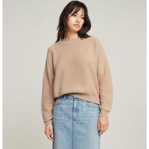Overdyed Structure Gebreide Trui - Roze - Dames