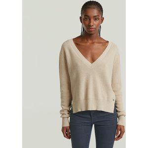 Boxy V-Neck Trui - Meerkleurig - Dames