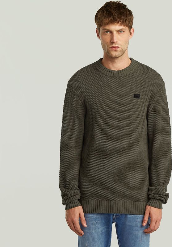 Gebreide pullover met ribboorden