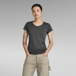 Overdyed Eyben Slim V-Hals Top 2.0 - Grijs - Dames