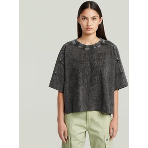 Washed Multi Logo Oversized T-shirt - Grijs - Dames