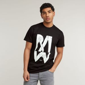 Raw Denim Illustration T-Shirt - Zwart - Heren