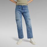 Viktoria Utility High Straight Jeans - Midden blauw - Dames