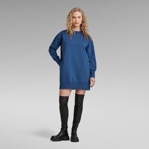 Loose Vintage Sweater Jurk - Midden blauw - Dames