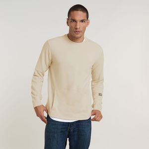 Stepped Hem Relaxed Sweater - Wit - Heren