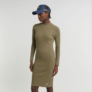 Ergonomic Slim Rib Jurk - Groen - Dames