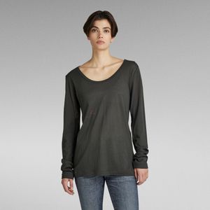 Adjustable Sleeve Slim Top - Grijs - Dames