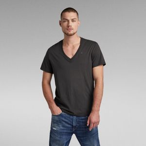 Base Heather V-Hals T-Shirt Set van 2 - Zwart - Heren