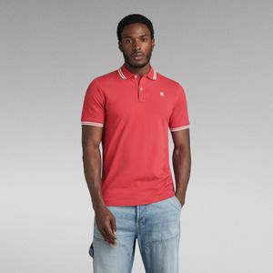 Dunda Slim Stripe Polo - Rood - Heren