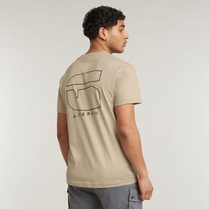 Handwriting Back Print T-Shirt - Beige - Heren