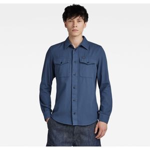 Marine Slim Shirt - Midden blauw - Heren