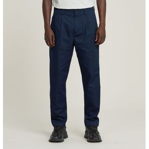 Pleated Chino Relaxed Tapered - Donkerblauw - Heren