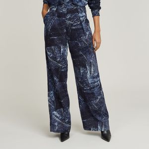 Fluid Wide Leg Broek - Meerkleurig - Dames
