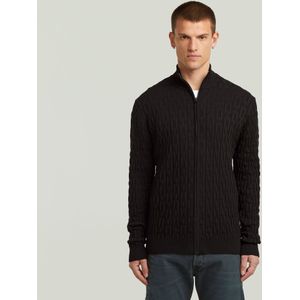 Chain Structure Gebreid Vest - Zwart - Heren