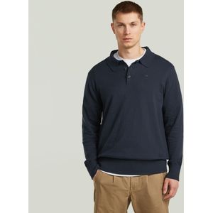 The Willem - Correct Polo Longsleeve - Donkerblauw - Heren