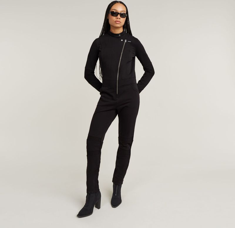 Biker Slim Sweat Jumpsuit - Zwart - Dames