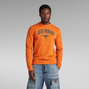 Skeleton Dog Graphic Sweater - Oranje - Heren