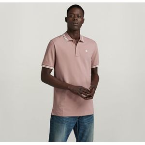 Dunda Slim Stripe Polo - Roze - Heren