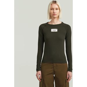 Embro Patch Slim T-shirt - Grijs - Dames